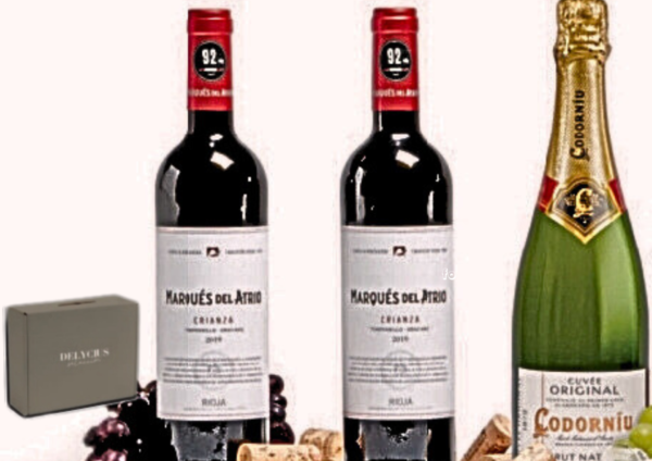 CAJA DE VINOS Y CAVA :2 vinos tintos + Cava
