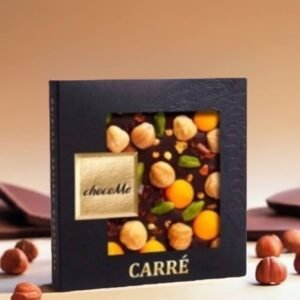 ChocoMe Chocolate negro V66% con chili troceado, avellana y pistacho 50g