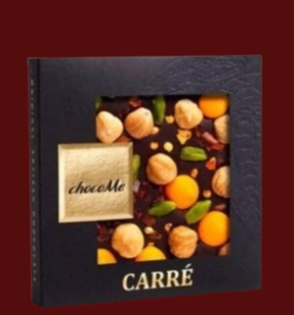 ChocoMe Chocolate negro V66% con chili troceado, avellana y pistacho 50g - Imagen 2
