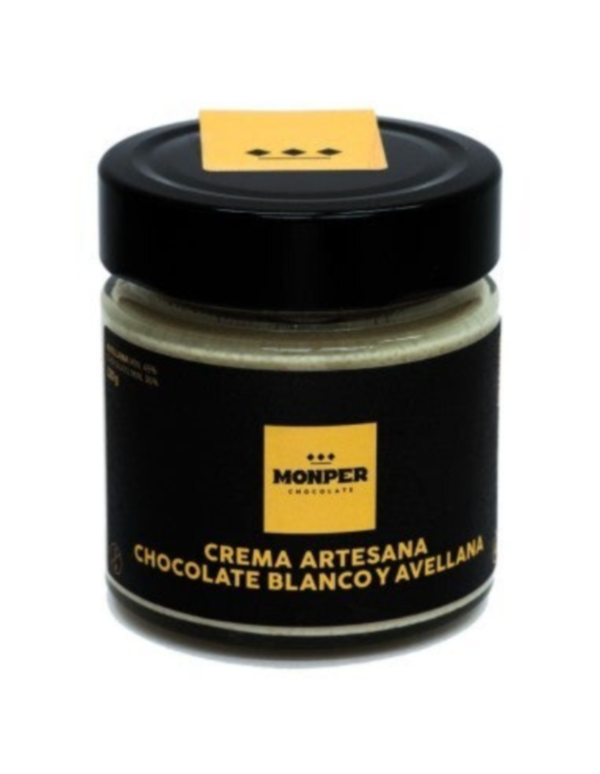 MONPER CREMA DE AVELLANAS 49% Y CHOCOLATE BLANCO 220 gr - Imagen 2