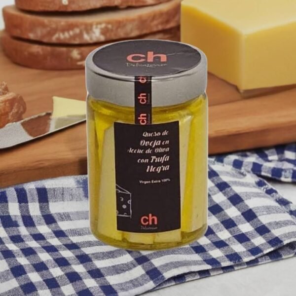 QUESO DE OVEJA en aceite de oliva con trufa negra 220 gr