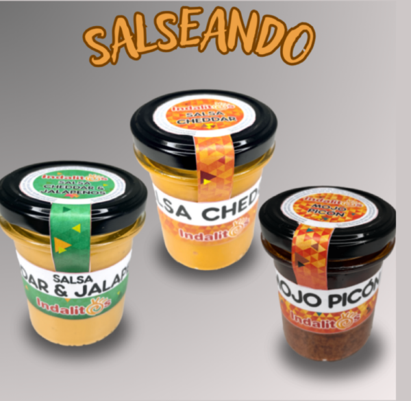 SALSA CHEDDAR CON JALAPEÑOS & SALSA CHEDDAR & SALSA MOJO PICÓN