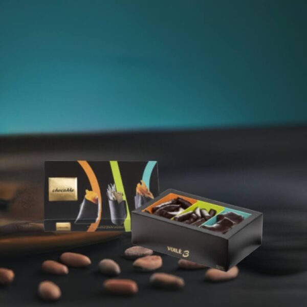 SELECCIÓN DE FRUTAS RECUBIERTAS DE CHOCOLATE NEGRO 120gr