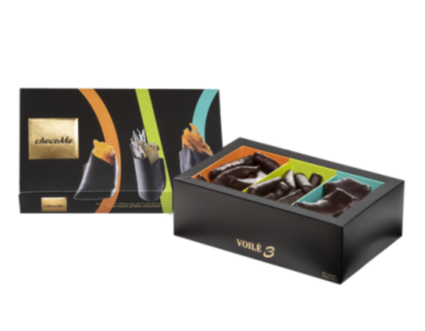 SELECCIÓN DE FRUTAS RECUBIERTAS DE CHOCOLATE NEGRO 120gr - Imagen 2