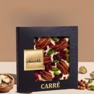 chocoMe Chocolate blanco con nuez pecana, guinda y pistacho 50g