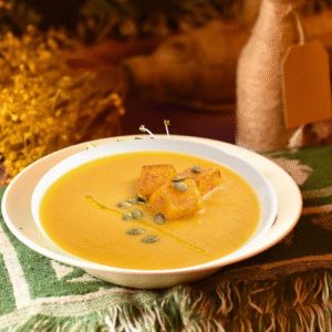 Crema de Calabaza, Naranja y Jengibre vegetariana